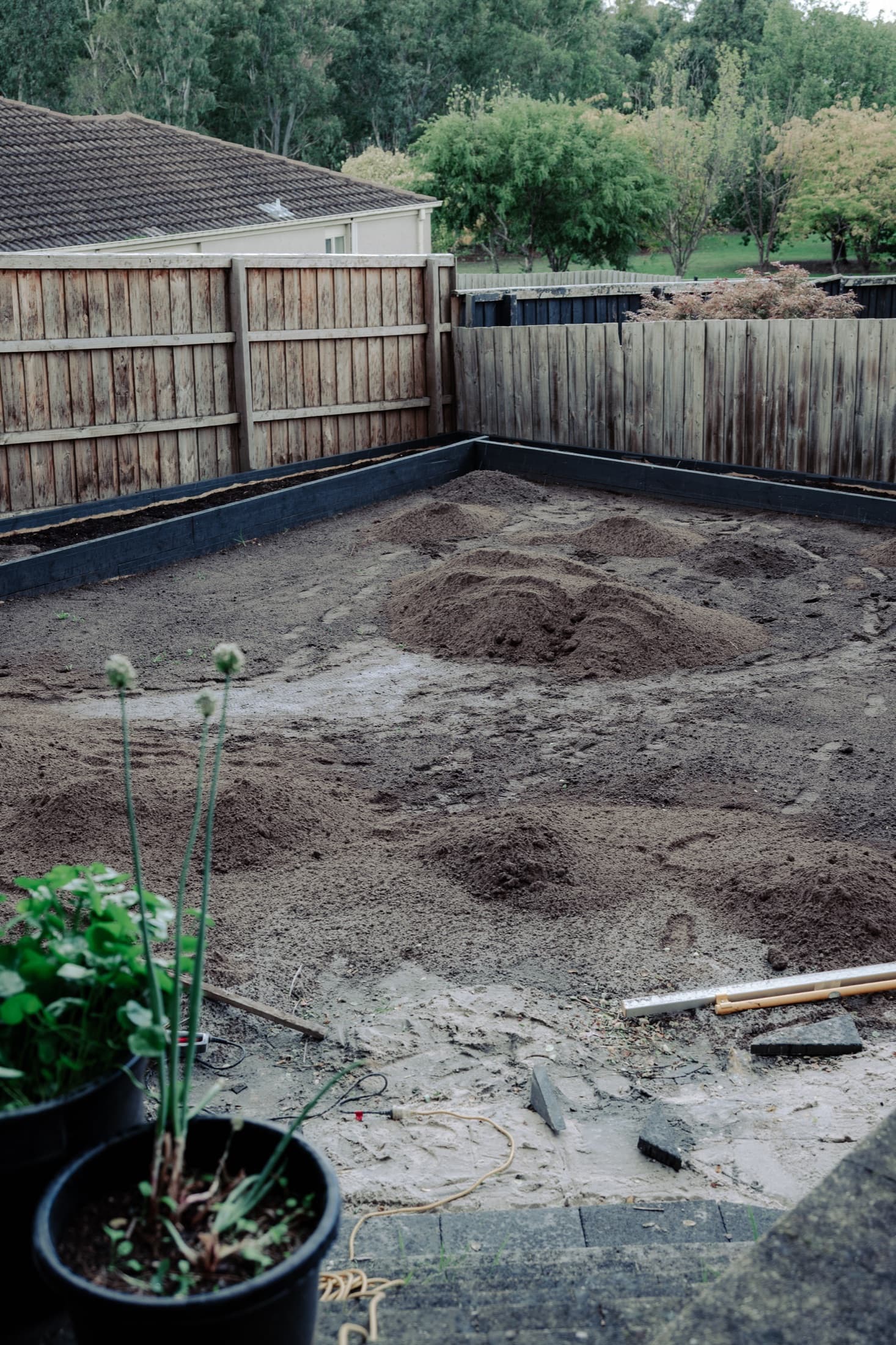 Renovation work in progress at the Narre Warren backyard transformation